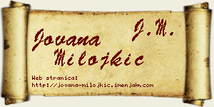 Jovana Milojkić vizit kartica